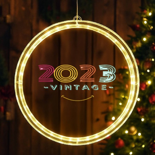 Neon Rainbow Retro 2023 NewYear Vintage LED Christmas Window Lights