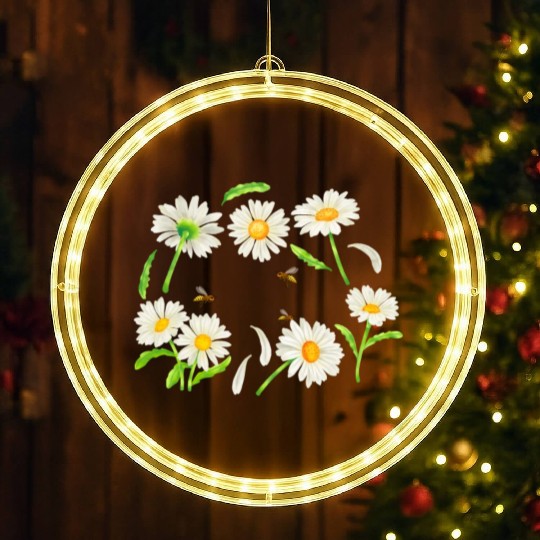 Marguerites Daisy Summer Daisies Flower Garden LED Christmas Window Lights