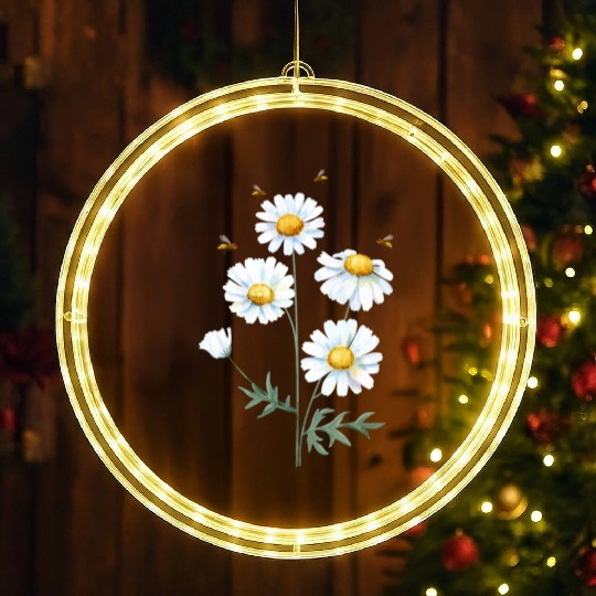 Marguerites Daisy Summer Daisies Flower Garden LED Christmas Window Lights