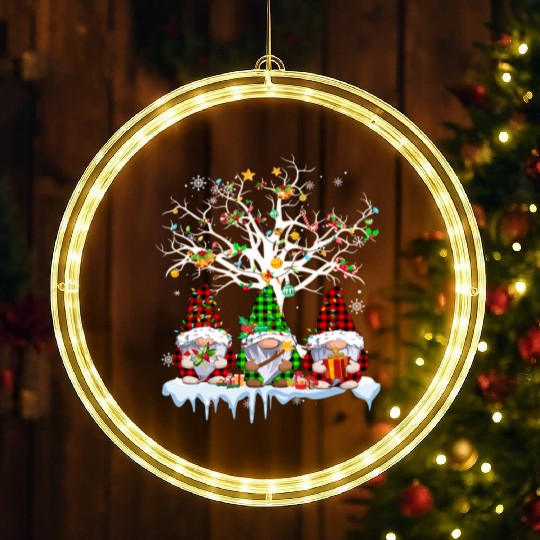 Gnomes Merry Christmas Light Family Gnome Xmas LED Christmas Window Lights