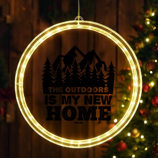 Nature forest fir tree hiking LED Christmas Window Lights
