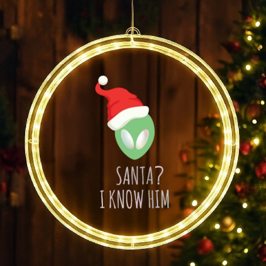 Santa? I know him. Merry Christmas. Happy New Year LED Christmas Window Lights