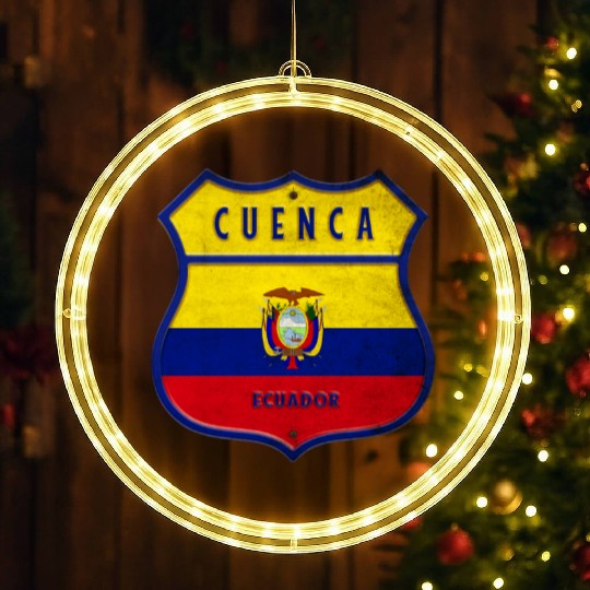 Cuenca Ecuador coat of arms flag design LED Christmas Window Lights