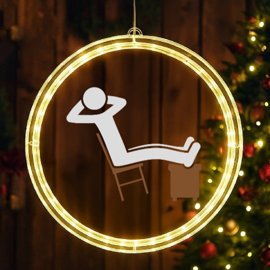 Chill man chair icon LED Christmas Window Lights