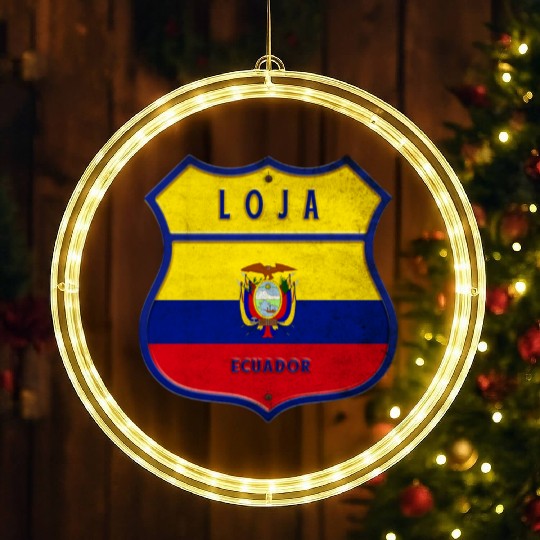 Loja Ecuador coat of arms flag design LED Christmas Window Lights