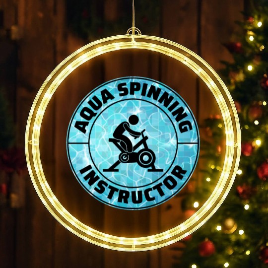 Aqua Cycling Swimming Pool Fitness Training Coach LED Christmas Window Lights
