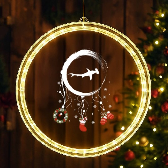 Winter dreamcatcher Christmas Hammerhead shark LED Christmas Window Lights