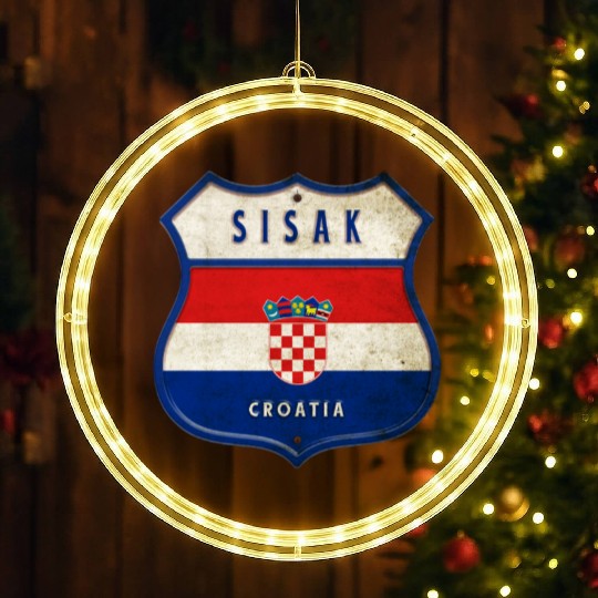 Sisak Croatia flag coat of arms design LED Christmas Window Lights