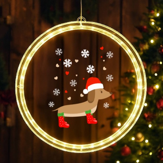 dachshund winter LED Christmas Window Lights