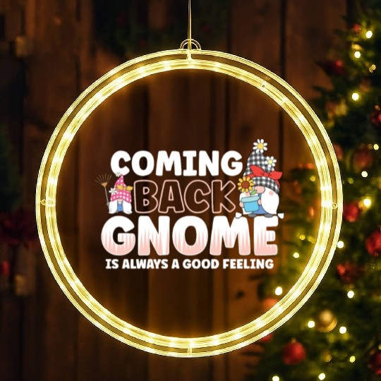 Garden Gnomes Gnome Lover Funny Gnome Gardening LED Christmas Window Lights