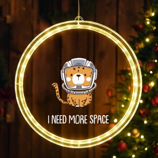 Jaguar Astronaut I Need More Space LED Christmas Window Lights
