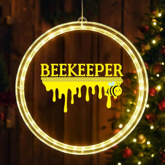 Bee Keeper Beekeeper, Funny Bee Hive Honey Lover LED Christmas Window Lights