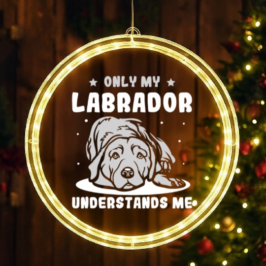 Labrador and like maybe 3 people LED Christmas Window Lights