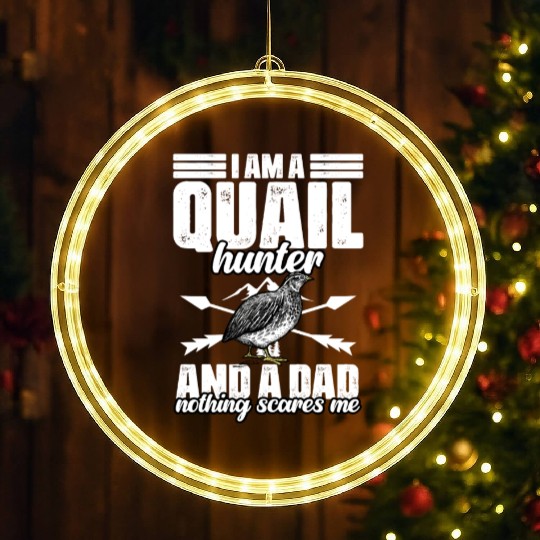 Funny Quail Hunting Hobby Northern Bobwhite Quail LED Christmas Window Lights