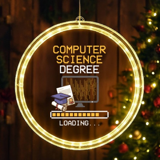 Computer Science Degree Loading Major Bachelor Mas LED Christmas Window Lights