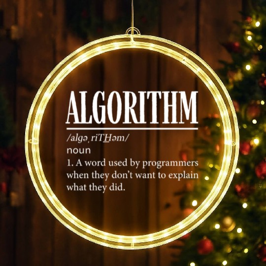 Algorithm Programmer, Coding, Coder LED Christmas Window Lights