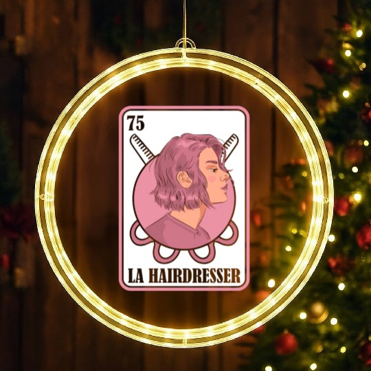 Hairdresser Hairstylist Card LED Christmas Window Lights