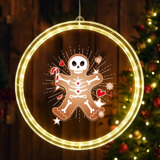 Gingerbread man Sugar Skull decor for Christmas LED Christmas Window Lights