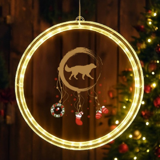dog dreamcatcher Christmas Golden Retriever LED Christmas Window Lights