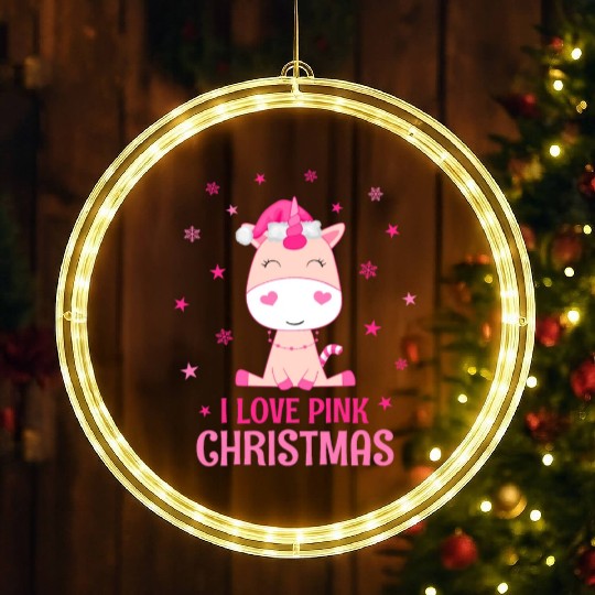 Unicorn I love pink Christmas LED Christmas Window Lights