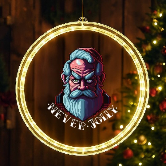 Grumpy Santa LED Christmas Window Lights