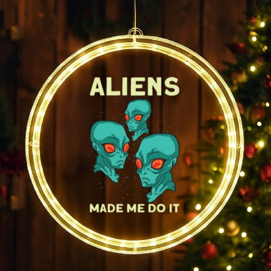 Alien Extraterrestrial Area 51 UFO Space Geek Gift LED Christmas Window Lights