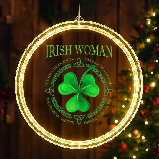 Womens Irish Woman Angel The Souls Of An Angel LED Christmas Window Lights