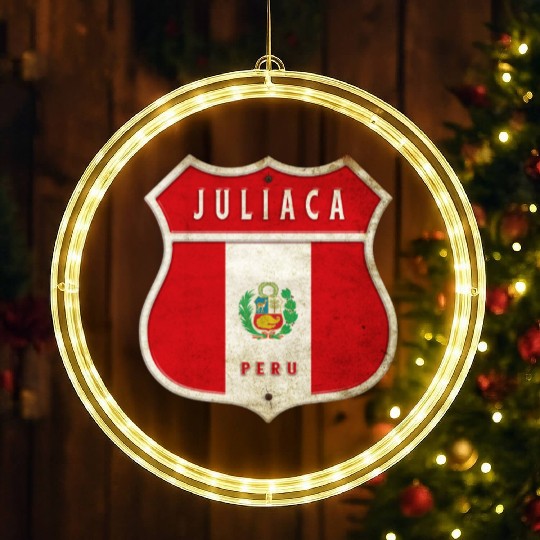 Juliaca Peru coat of arms flag design LED Christmas Window Lights