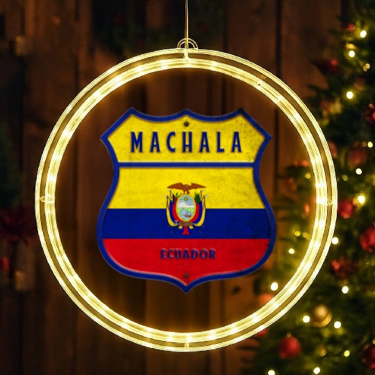 Machala Ecuador coat of arms flag design LED Christmas Window Lights