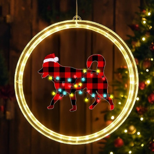 Siberian Husky Christmas Dog Lover Pajamas LED Christmas Window Lights