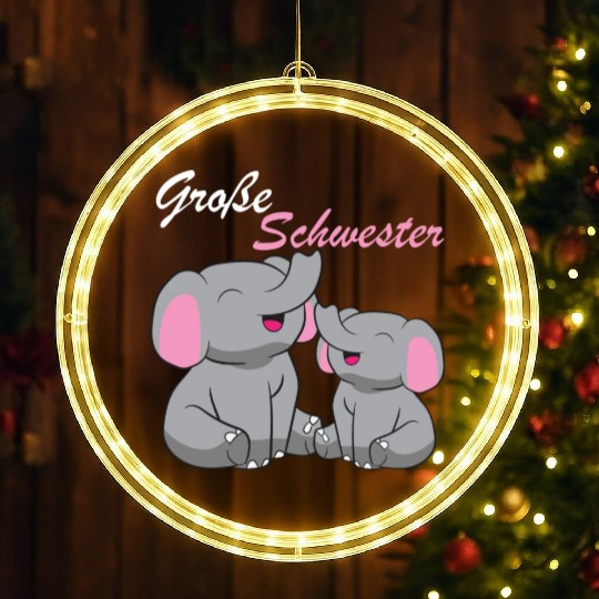 Elephants - Große Schwester LED Christmas Window Lights
