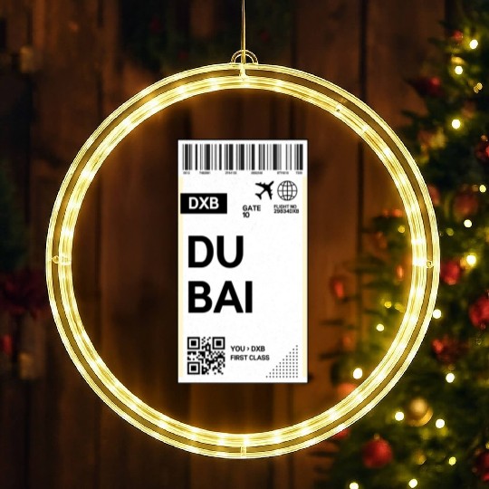 Destination Dubai Airport Travel pass LED Christmas Window Lights