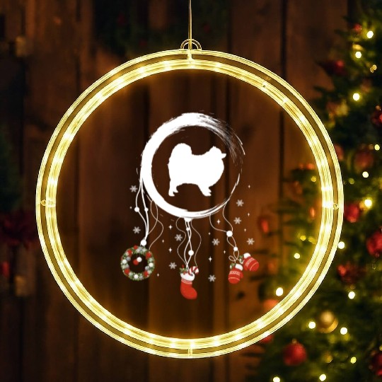 dog dreamcatcher Christmas Pomeranian LED Christmas Window Lights