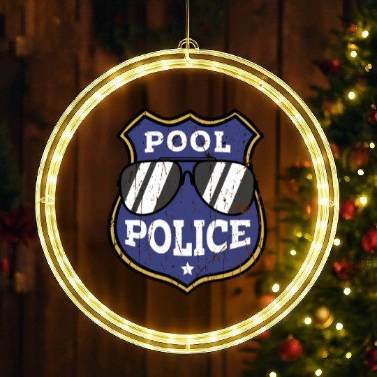 Pool Police - pool lifeguard LED Christmas Window Lights