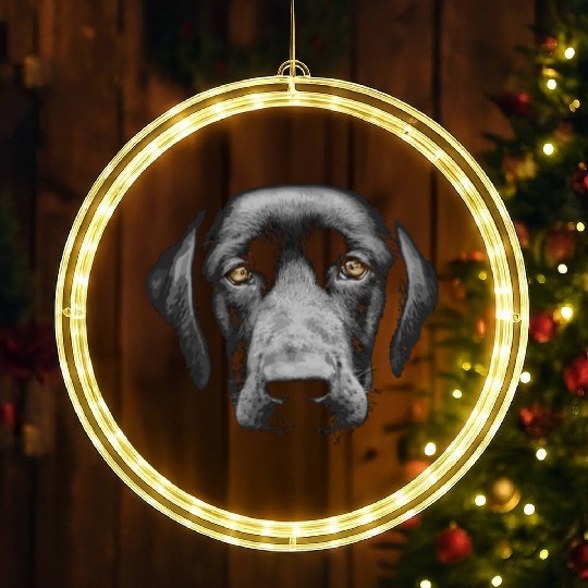 Black Labrador Retriever LED Christmas Window Lights