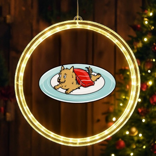 Yorkshire Terrier Nigiri Sushi LED Christmas Window Lights