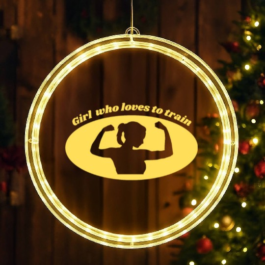GYM Girl who loves to train LED Christmas Window Lights