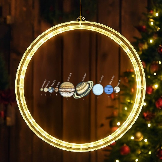 Solar System Astrophysic Planets, Solar System LED Christmas Window Lights