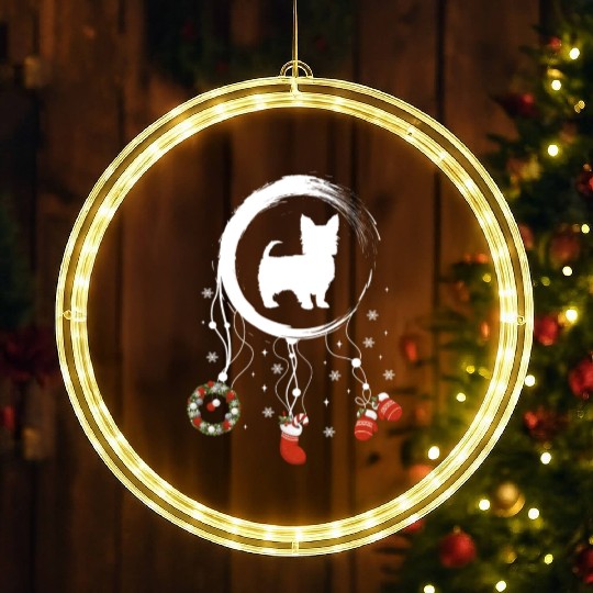 dog dreamcatcher Christmas Yorkshire Terrier LED Christmas Window Lights