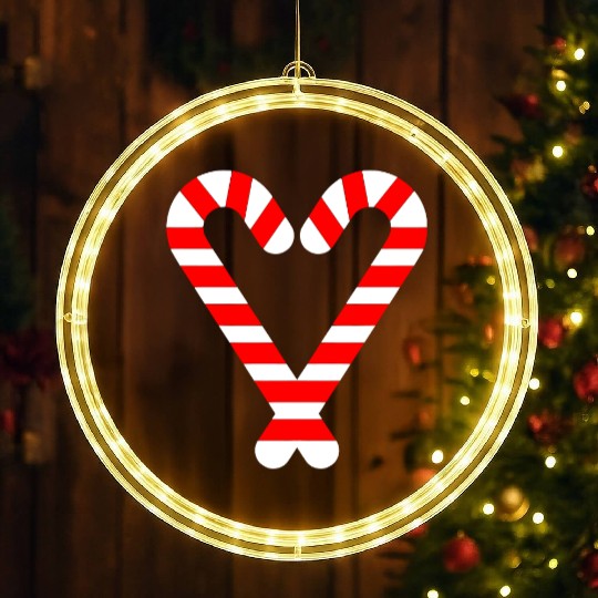 Candy Canes Heart Hearts Christmas Winter LED Christmas Window Lights