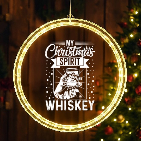 My Christmas Spirit is Whiskey LED Christmas Window Lights