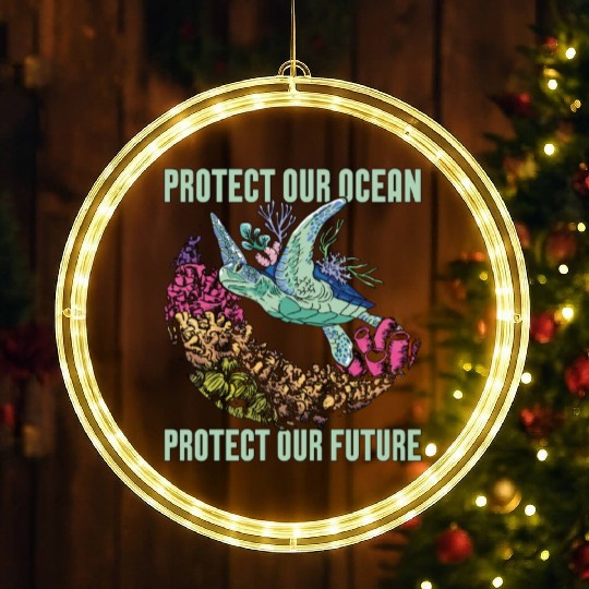 Marine Biology Protect Our Ocean Loves Marine Life LED Christmas Window Lights