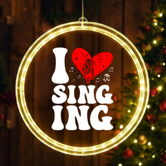 I Love Singing Karaoke Singer Voice Coach LED Christmas Window Lights