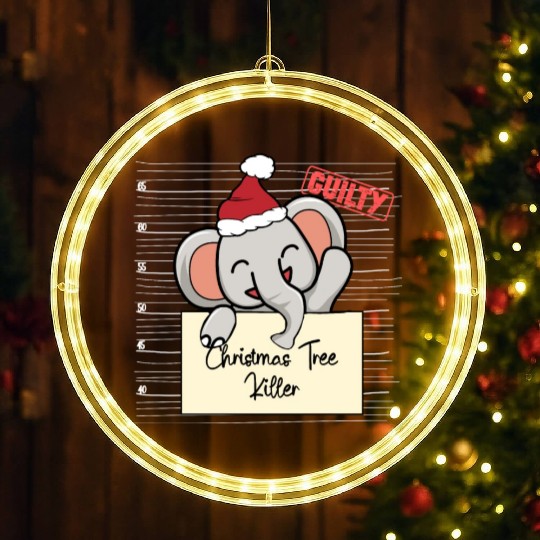 Elephant christmas funny prison LED Christmas Window Lights