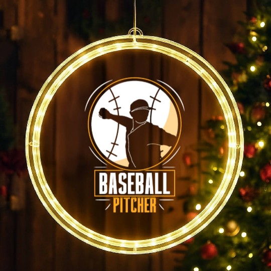 Baseball Pitcher Hobby Player Sayings LED Christmas Window Lights