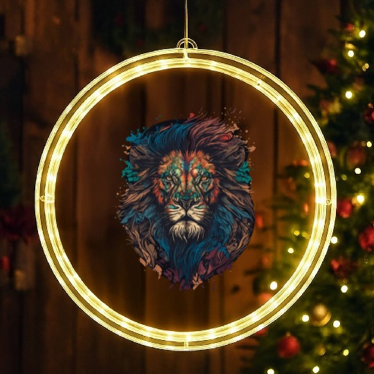 Lion Mandala LED Christmas Window Lights