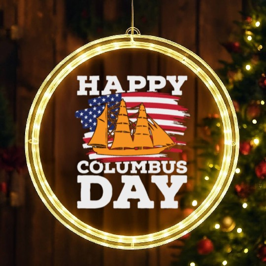 Columbus Day 1492 LED Christmas Window Lights
