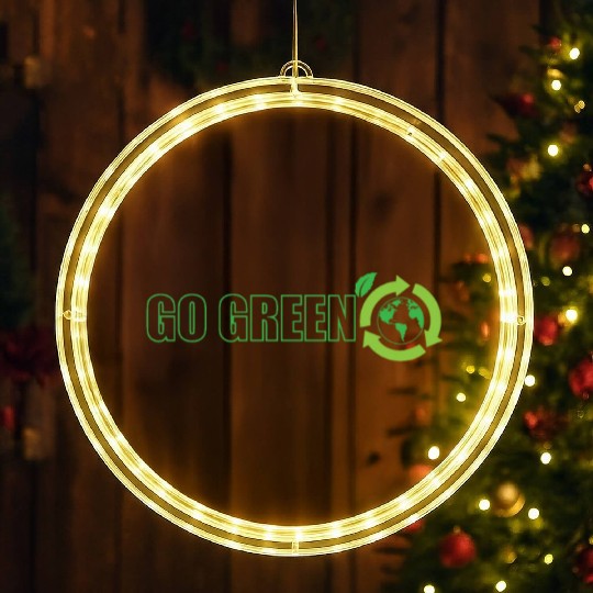 Go Green Environmental Protection Nature Planet Ea LED Christmas Window Lights