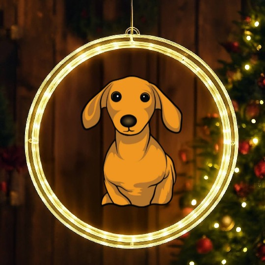 Dachshund Cute Puppy Funny Dog Pet Lover Gift Idea LED Christmas Window Lights