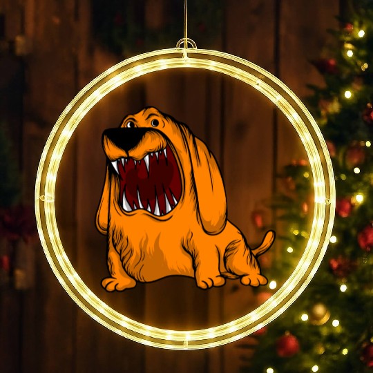 Scary Big Mouth Dog Owners Pet Lover Gift Ideas LED Christmas Window Lights